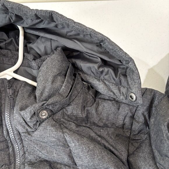 Lands End Women Puffer Jacket Down Fill Gray Hooded OverCoat size 1X Long Warm - Picture 6 of 12